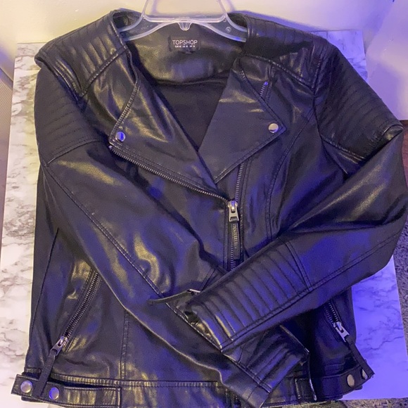 Top Shop faux leather biker jacket - Picture 5 of 8